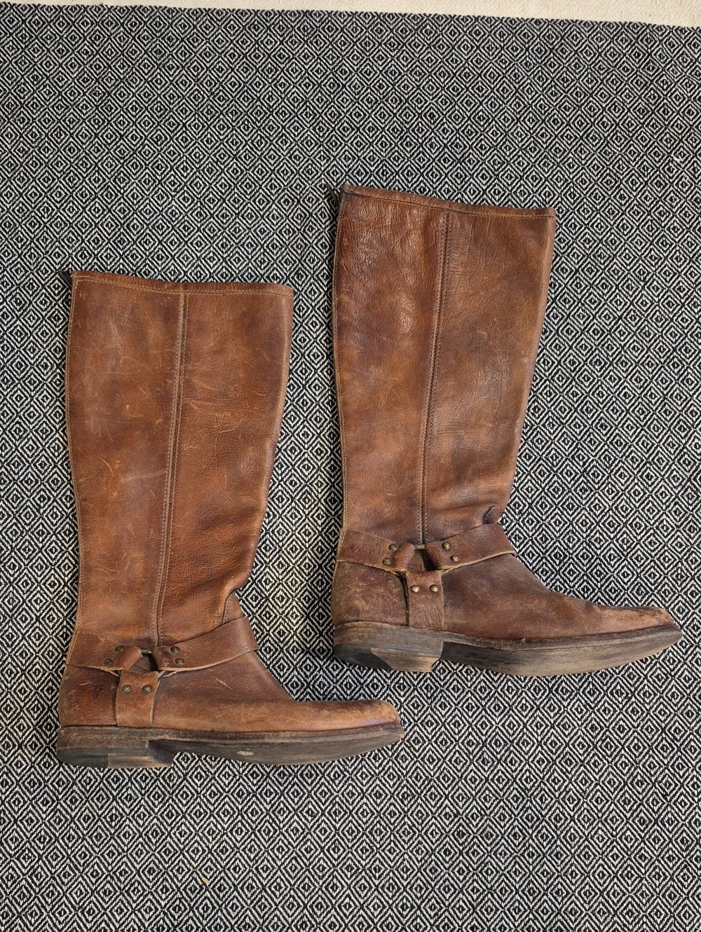 Vintage Frye Women's Harness Leather Riding Boots Size 8.5